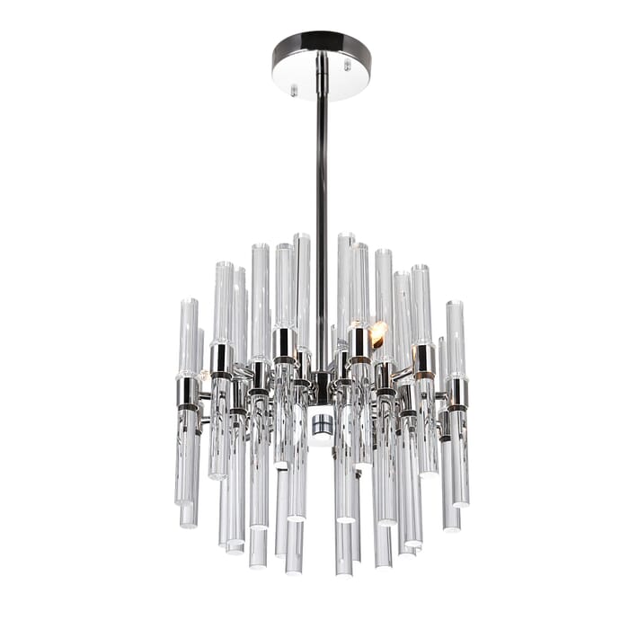 CWI Miroir 6 Light Mini Chandelier With Polished Nickel Finish CWI Miroir 6 Light Mini Chandelier With Polished Nickel Finish