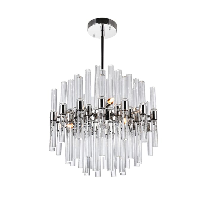 CWI Miroir 8 Light Chandelier With Polished Nickel Finish CWI Miroir 8 Light Chandelier With Polished Nickel Finish