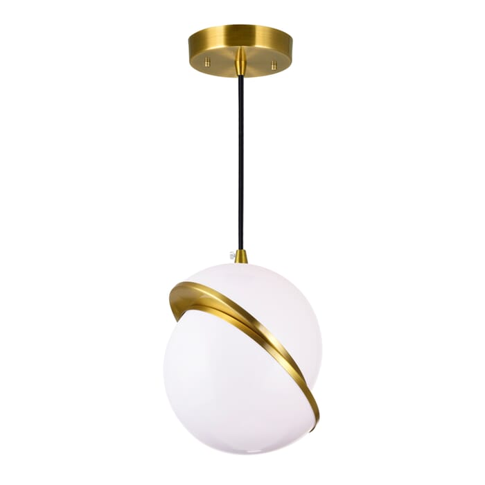 CWI Gemini 1 Light Mini Pendant With Brass Finish CWI Gemini 1 Light Mini Pendant With Brass Finish