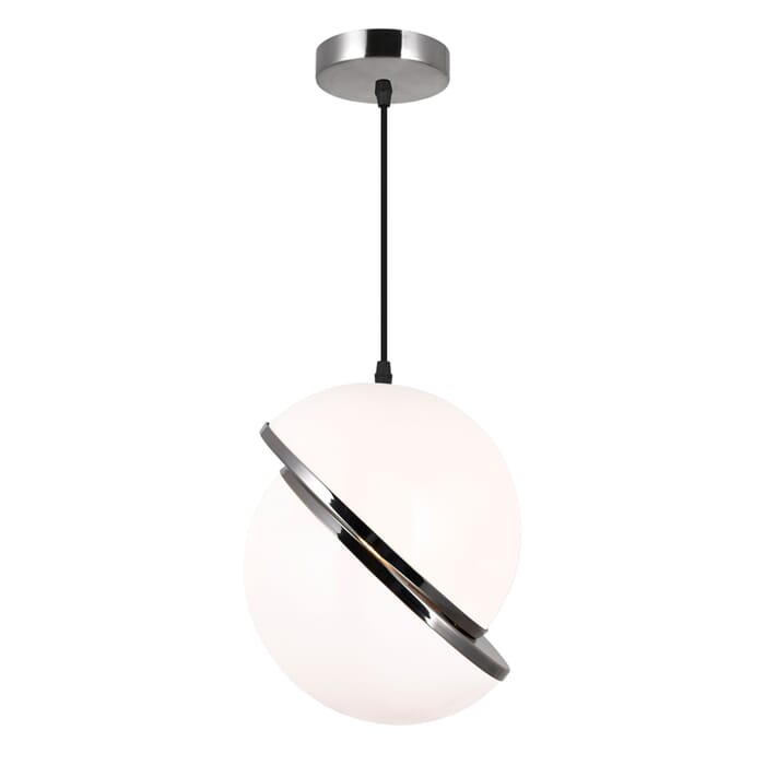 CWI Gemini 1 Light Pendant With Polished Nickel Finish CWI Gemini 1 Light Pendant With Polished Nickel Finish