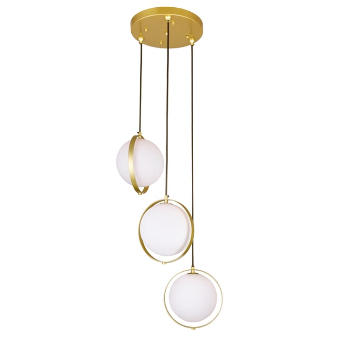 CWI Da Vinci 3 Light Multi Light Pendant With Brass Finish CWI Da Vinci 3 Light Multi Light Pendant With Brass Finish