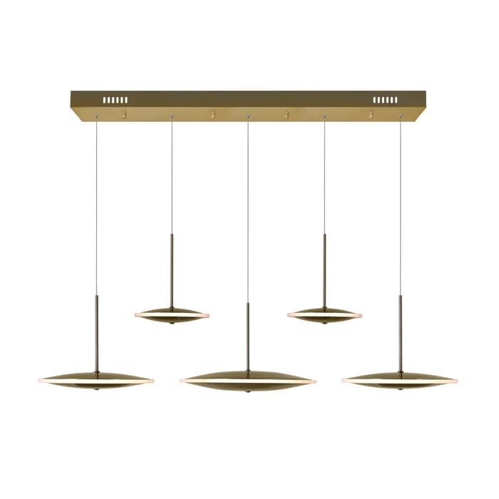 CWI Ovni LED Island/Pool Table Chandelier With Brass Finish CWI Ovni LED Island/Pool Table Chandelier With Brass Finish