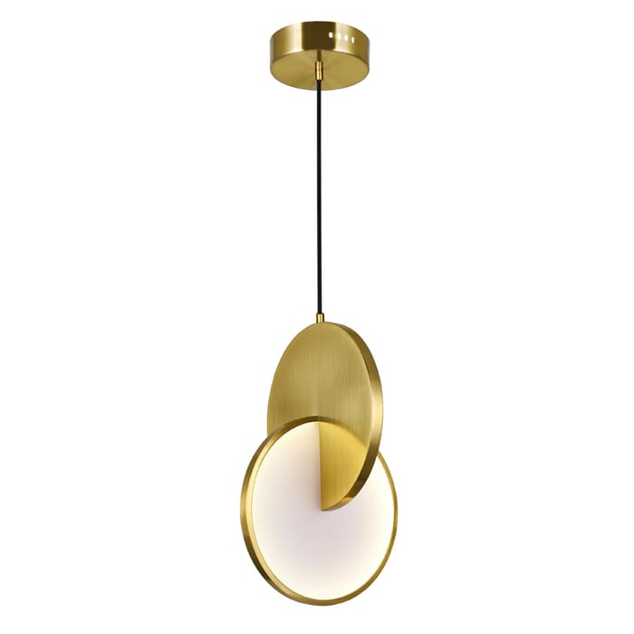 CWI Tranche LED Mini Pendant With Brushed Brass Finish CWI Tranche LED Mini Pendant With Brushed Brass Finish