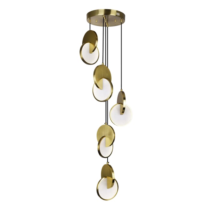 CWI Tranche LED Pendant With Brushed Brass Finish CWI Tranche LED Pendant With Brushed Brass Finish