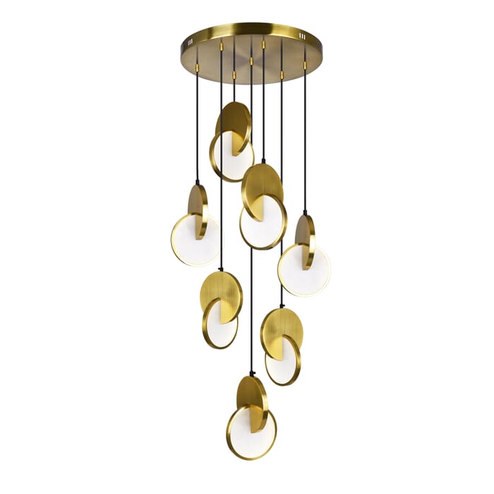 CWI Tranche LED Pendant With Brushed Brass Finish CWI Tranche LED Pendant With Brushed Brass Finish