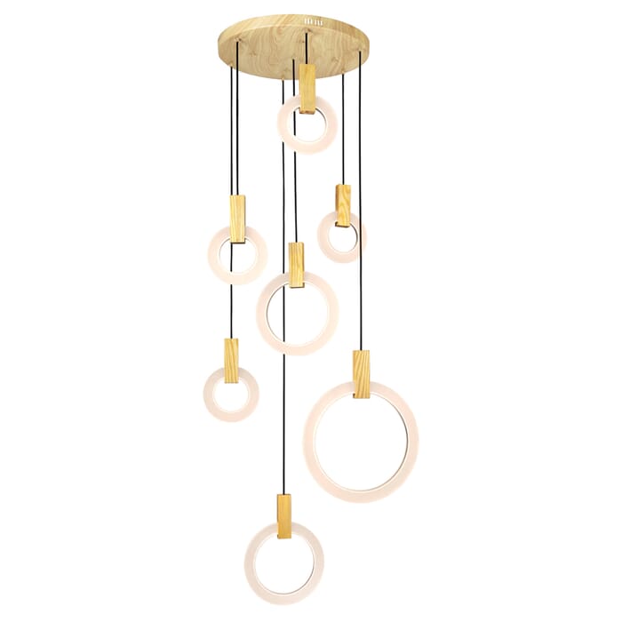 CWI Anello LED Pendant With White Oak Finish CWI Anello LED Pendant With White Oak Finish