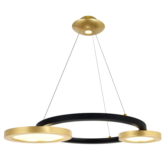 CWI Deux Lunes LED Chandelier With Sun Gold & Black Finish CWI Deux Lunes LED Chandelier With Sun Gold & Black Finish