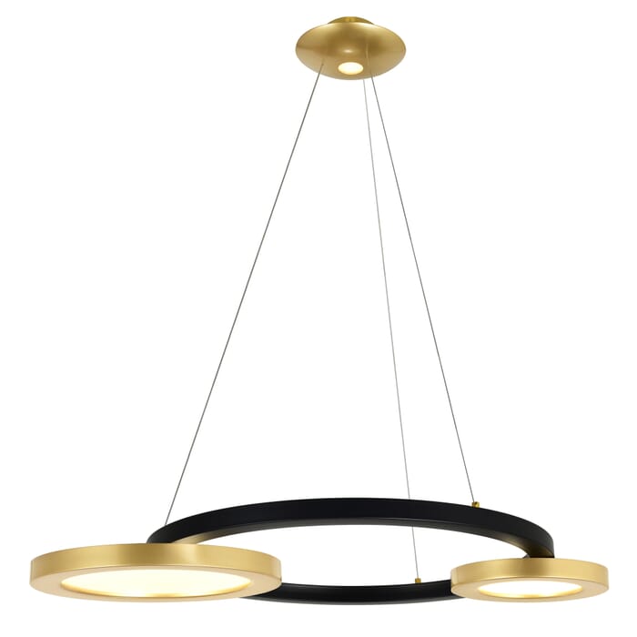 CWI Deux Lunes LED Chandelier With Sun Gold & Black Finish CWI Deux Lunes LED Chandelier With Sun Gold & Black Finish