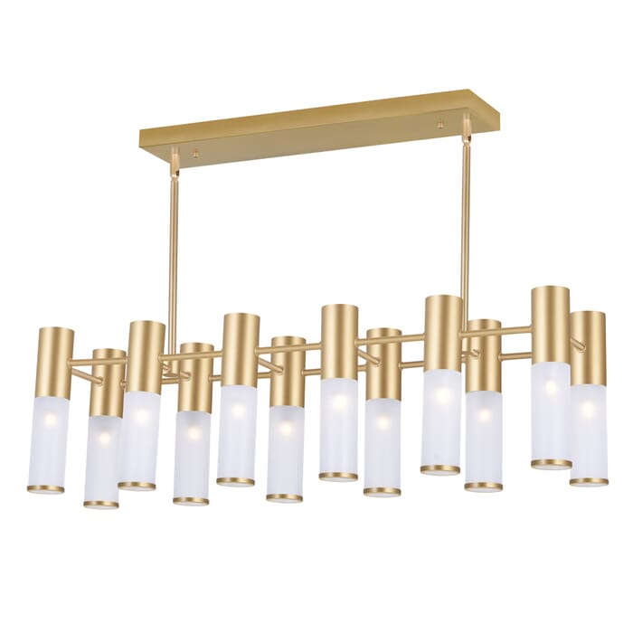 CWI Pipes 12 Light Island/Pool Table Chandelier With Sun Gold Finish CWI Pipes 12 Light Island/Pool Table Chandelier With Sun Gold Finish