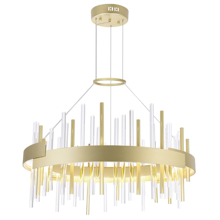 CWI Millipede 26 in LED Satin Gold Chandelier CWI Millipede 26 in LED Satin Gold Chandelier