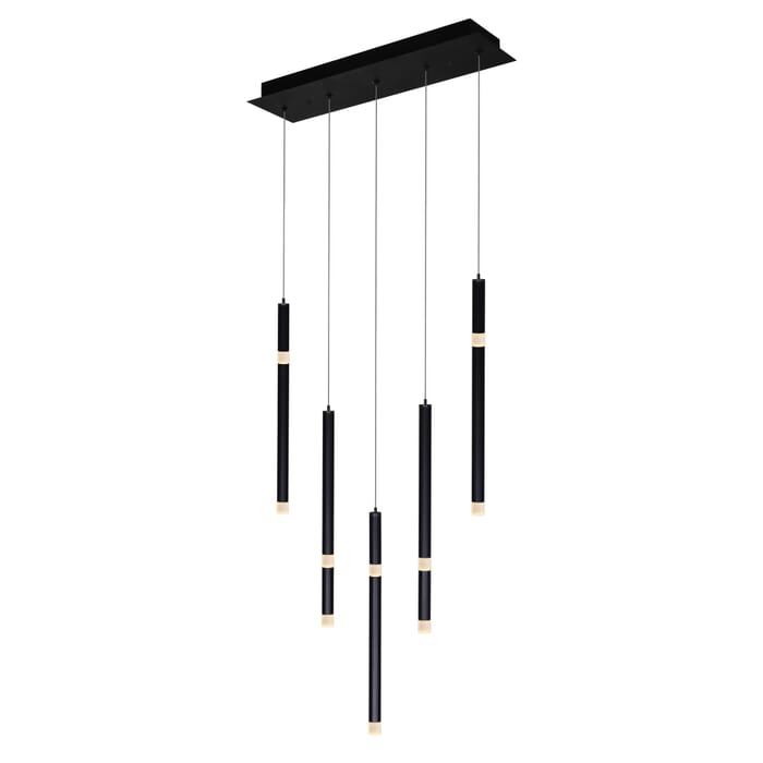 CWI Flute 5 Light LED Chandelier With Black Finish CWI Flute 5 Light LED Chandelier With Black Finish