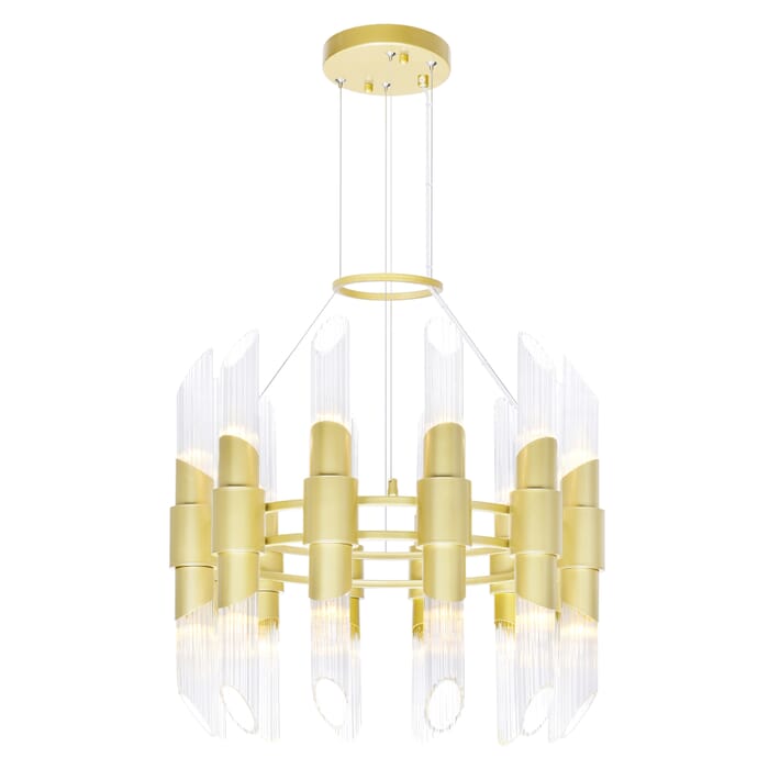CWI Croissant 24 Light Chandelier With Satin Gold Finish CWI Croissant 24 Light Chandelier With Satin Gold Finish