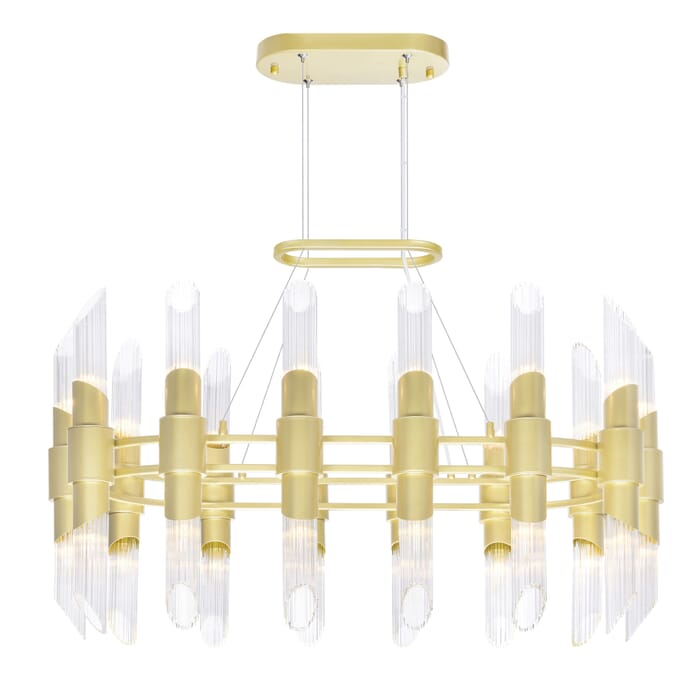 CWI Croissant 28 Light Chandelier With Satin Gold Finish CWI Croissant 28 Light Chandelier With Satin Gold Finish