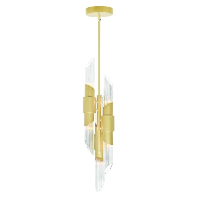 CWI Croissant 6 Light Pendant With Satin Gold Finish CWI Croissant 6 Light Pendant With Satin Gold Finish