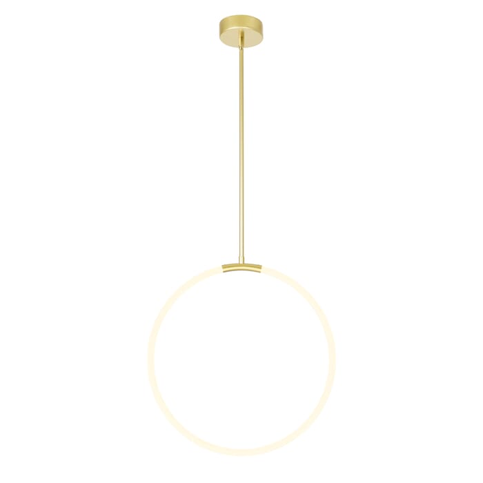 CWI Hoops 1 Light LED Chandelier With Satin Gold Finish CWI Hoops 1 Light LED Chandelier With Satin Gold Finish