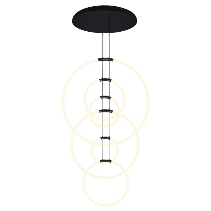 CWI Hoops 6 Light LED Chandelier With Black Finish CWI Hoops 6 Light LED Chandelier With Black Finish