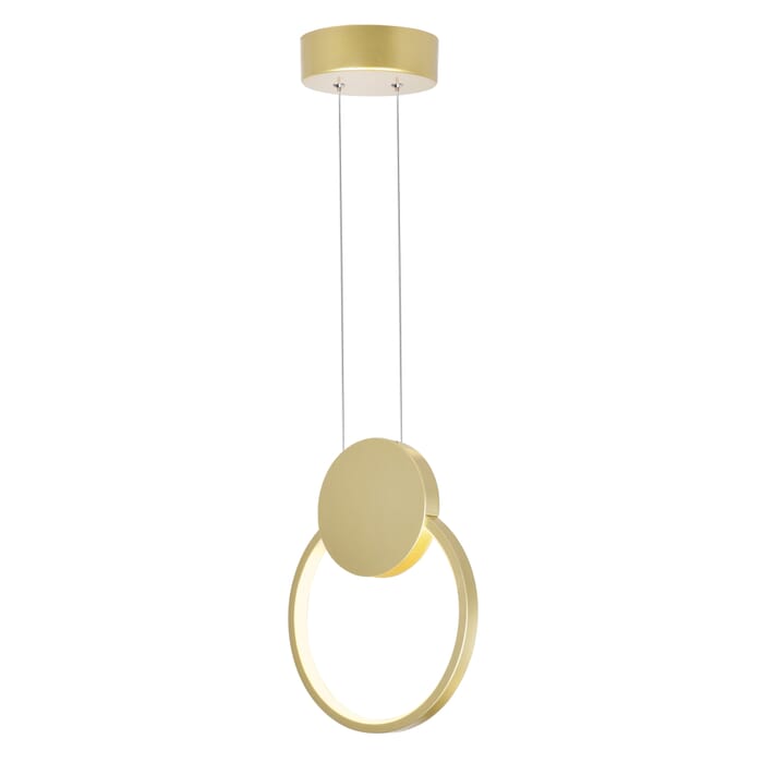 CWI Pulley 8 in LED Satin Gold Mini Pendant CWI Pulley 8 in LED Satin Gold Mini Pendant