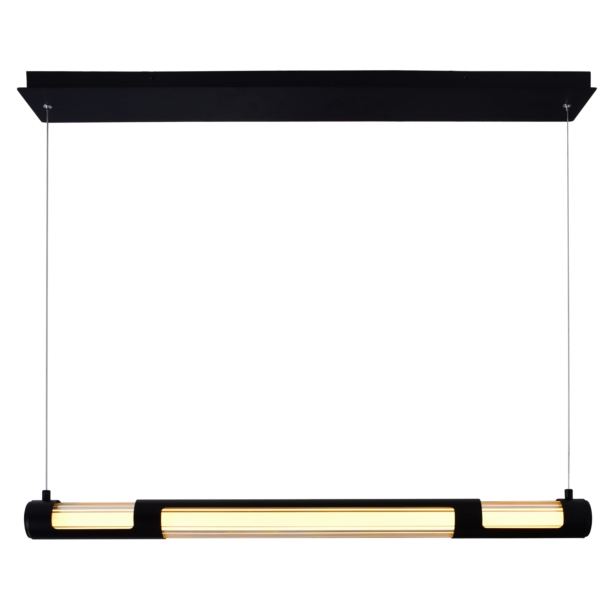 CWI Neva 36 in LED Integrated Black Chandelier
