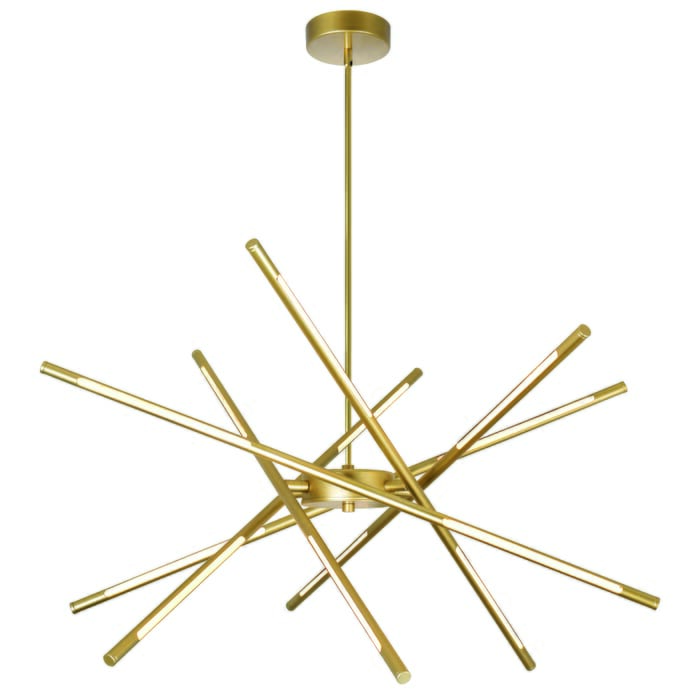 CWI Oskil LED Integrated Chandelier With Satin Gold Finish CWI Oskil LED Integrated Chandelier With Satin Gold Finish