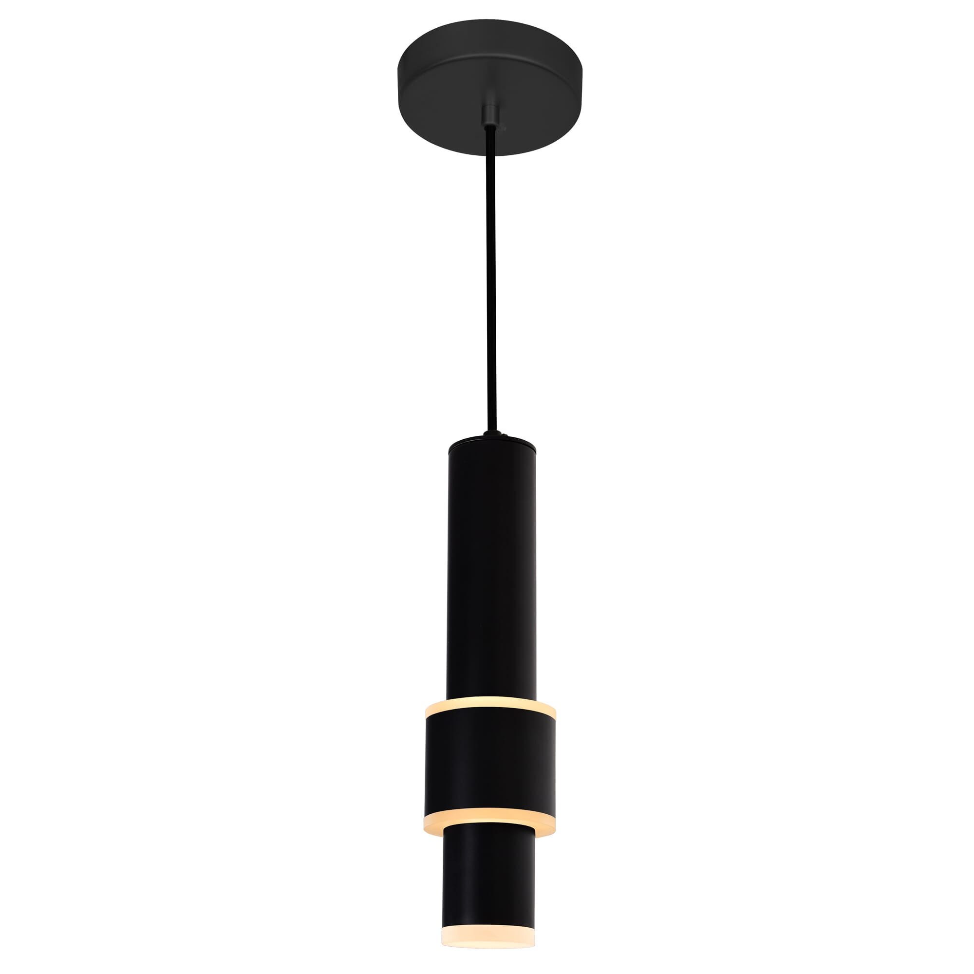 CWI Lena LED Integrated Mini Pendant With Black Finish