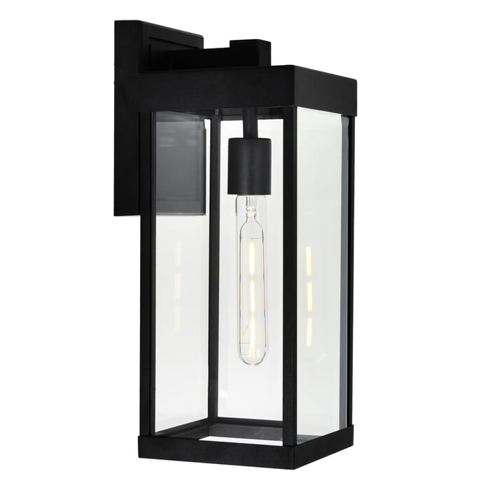 CWI Windsor 1 Light Black Outdoor Wall Light CWI Windsor 1 Light Black Outdoor Wall Light
