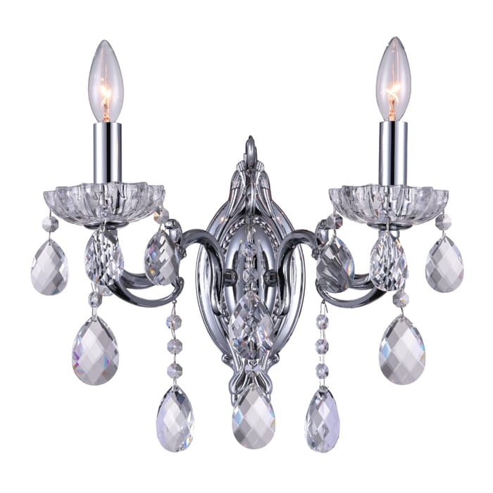 CWI Flawless 2 Light Wall Sconce With Chrome Finish CWI Flawless 2 Light Wall Sconce With Chrome Finish