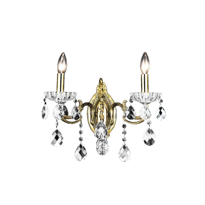 CWI Flawless 2 Light Wall Sconce With Antique Brass Finish CWI Flawless 2 Light Wall Sconce With Antique Brass Finish