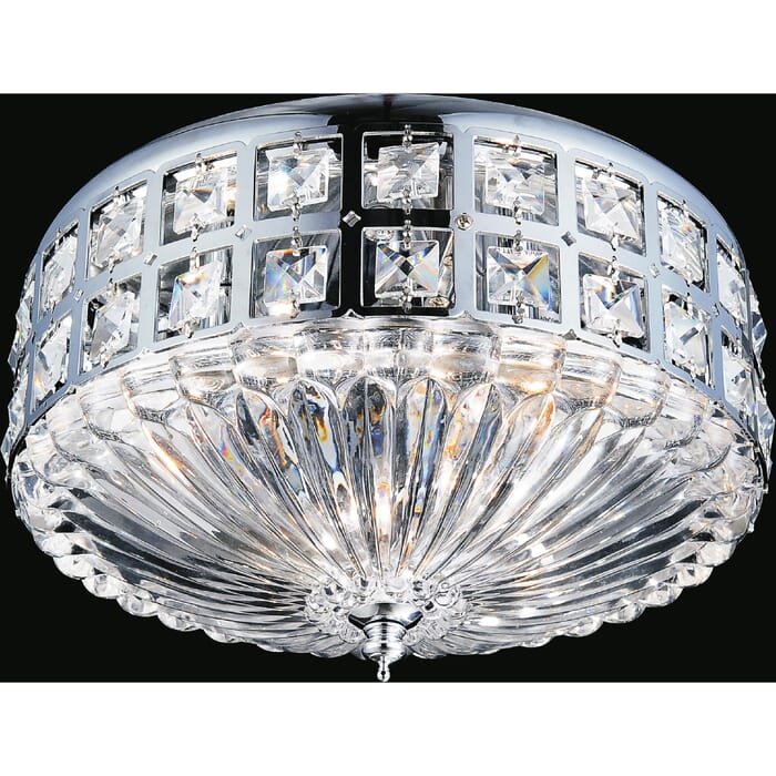 CWI Bloome 4 Light Bowl Flush Mount With Chrome Finish CWI Bloome 4 Light Bowl Flush Mount With Chrome Finish
