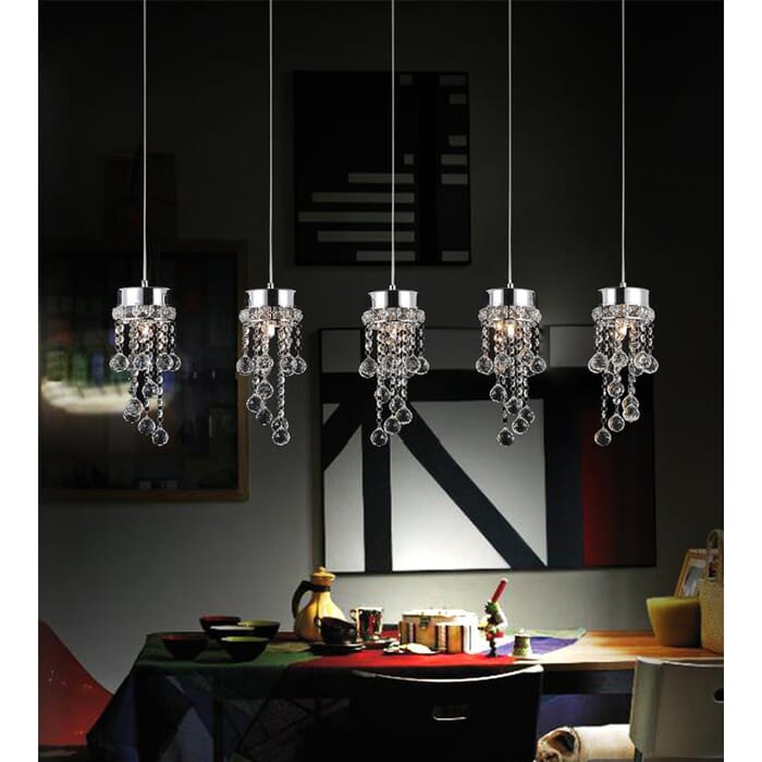 CWI Monica 5 Light Multi Light Pendant With Chrome Finish CWI Monica 5 Light Multi Light Pendant With Chrome Finish
