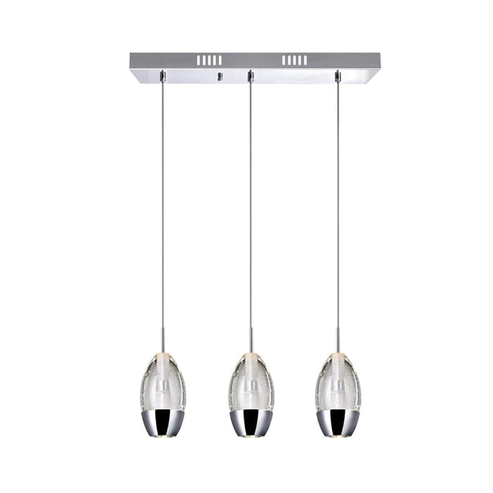 CWI Perrier 3 Light Multi Light Pendant With Chrome Finish CWI Perrier 3 Light Multi Light Pendant With Chrome Finish