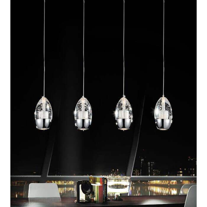 CWI Perrier 4 Light Multi Light Pendant With Chrome Finish CWI Perrier 4 Light Multi Light Pendant With Chrome Finish