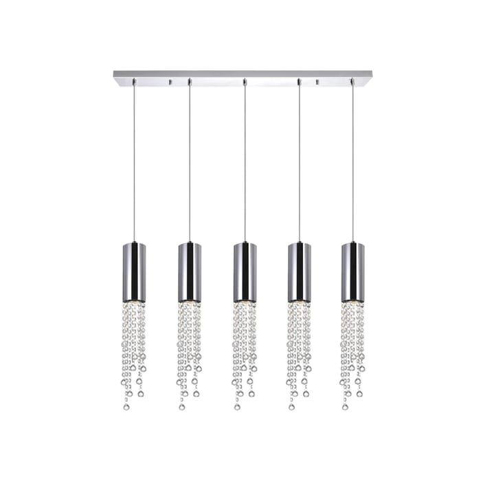 CWI Extended 5 Light Multi Light Pendant With Chrome Finish CWI Extended 5 Light Multi Light Pendant With Chrome Finish