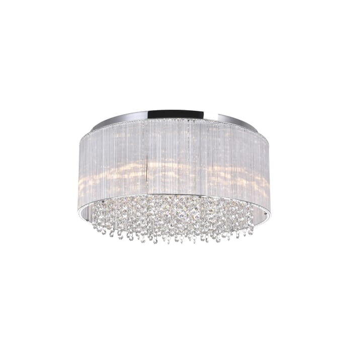 CWI Spring Morning 9 Light Drum Shade Flush Mount With Chrome Finish CWI Spring Morning 9 Light Drum Shade Flush Mount With Chrome Finish
