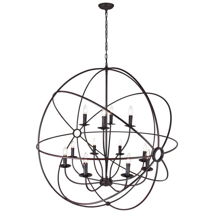CWI Arza 12 Light Up Chandelier With Brown Finish CWI Arza 12 Light Up Chandelier With Brown Finish