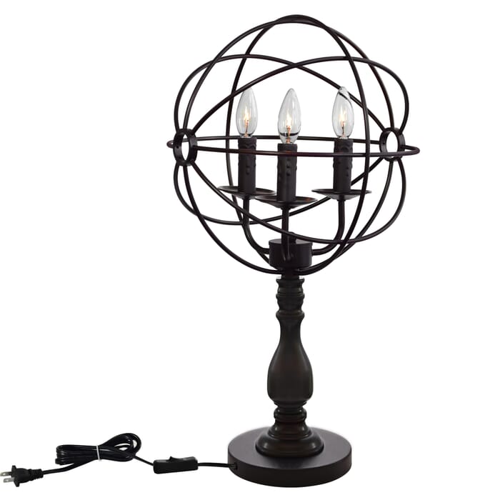 CWI Arza 3 Light Table Lamp With Brown Finish CWI Arza 3 Light Table Lamp With Brown Finish