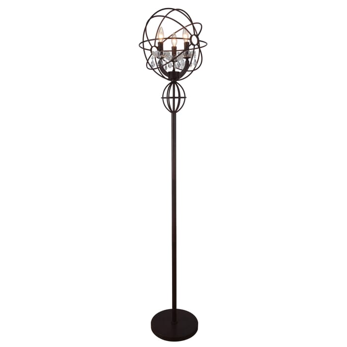 CWI Campechia 3 Light Floor Lamp With Brown Finish CWI Campechia 3 Light Floor Lamp With Brown Finish
