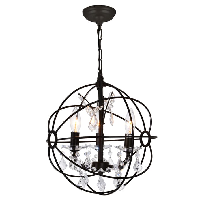 CWI Campechia 3 Light Up Mini Chandelier With Brown Finish CWI Campechia 3 Light Up Mini Chandelier With Brown Finish