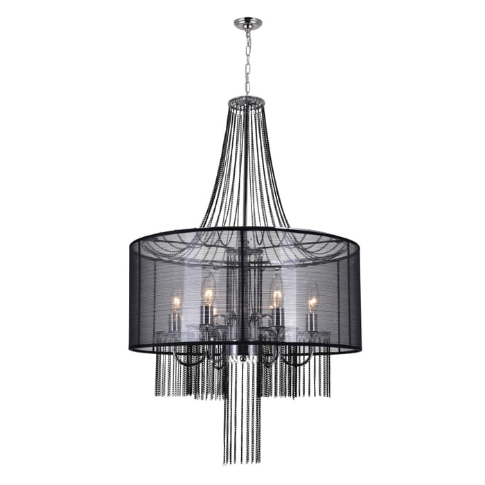 CWI Amelia 6 Light Drum Shade Chandelier With Chrome Finish CWI Amelia 6 Light Drum Shade Chandelier With Chrome Finish
