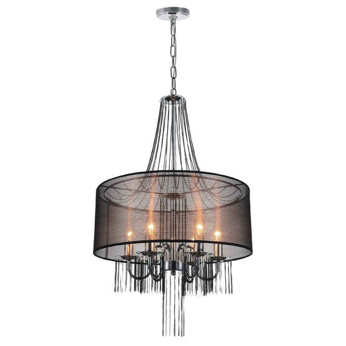 CWI Amelia 6 Light Drum Shade Chandelier With Chrome Finish CWI Amelia 6 Light Drum Shade Chandelier With Chrome Finish