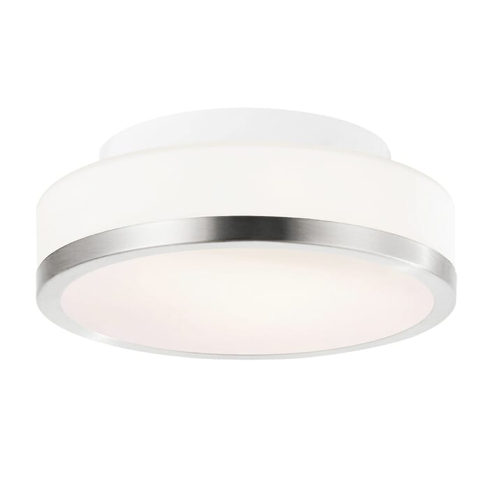 CWI Frosted 1 Light Drum Shade Flush Mount With Satin Nickel Finish CWI Frosted 1 Light Drum Shade Flush Mount With Satin Nickel Finish