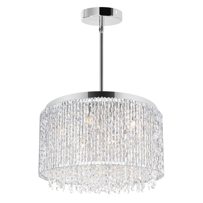CWI Claire 10 Light Drum Shade Chandelier With Chrome Finish CWI Claire 10 Light Drum Shade Chandelier With Chrome Finish