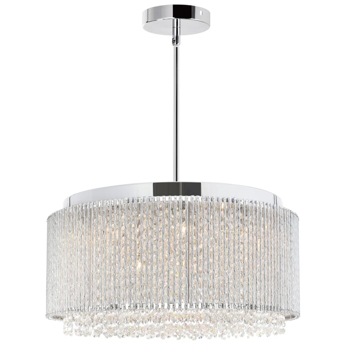 CWI Claire 12 Light Drum Shade Chandelier With Chrome Finish CWI Claire 12 Light Drum Shade Chandelier With Chrome Finish