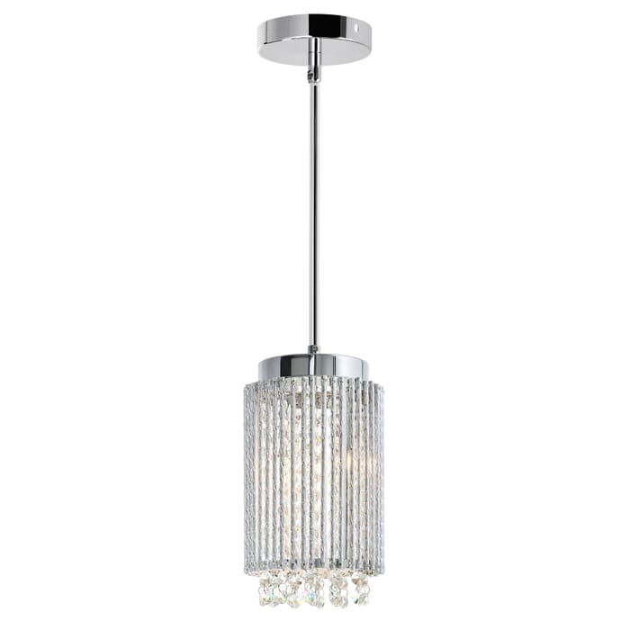 CWI Claire 2 Light Drum Shade Mini Pendant With Chrome Finish CWI Claire 2 Light Drum Shade Mini Pendant With Chrome Finish