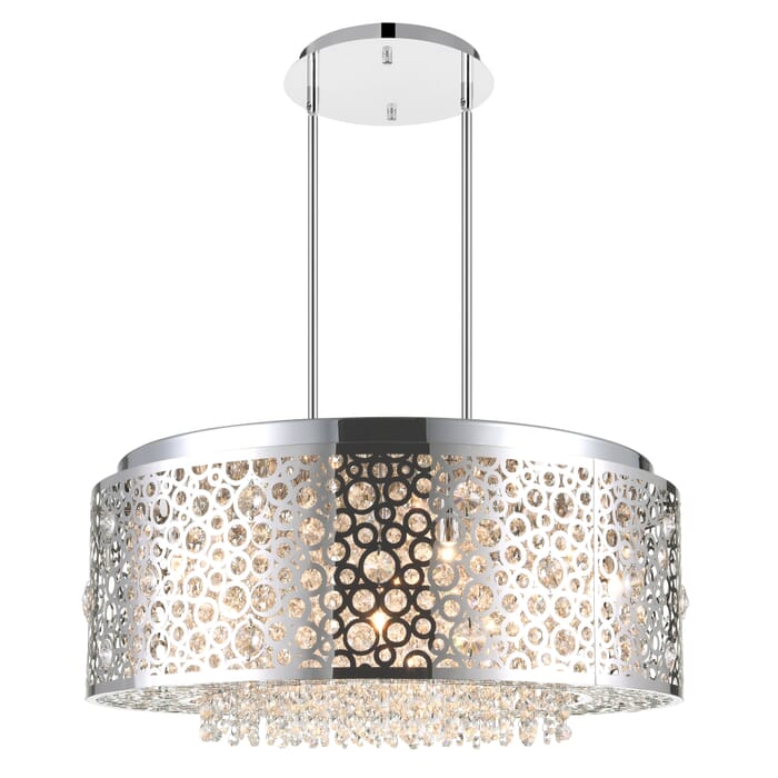 CWI Bubbles 9 Light Drum Shade Chandelier With Chrome Finish CWI Bubbles 9 Light Drum Shade Chandelier With Chrome Finish