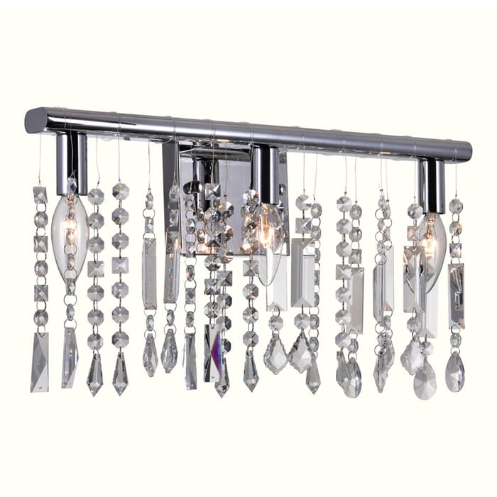 CWI Janine 3 Light Vanity Light With Chrome Finish CWI Janine 3 Light Vanity Light With Chrome Finish