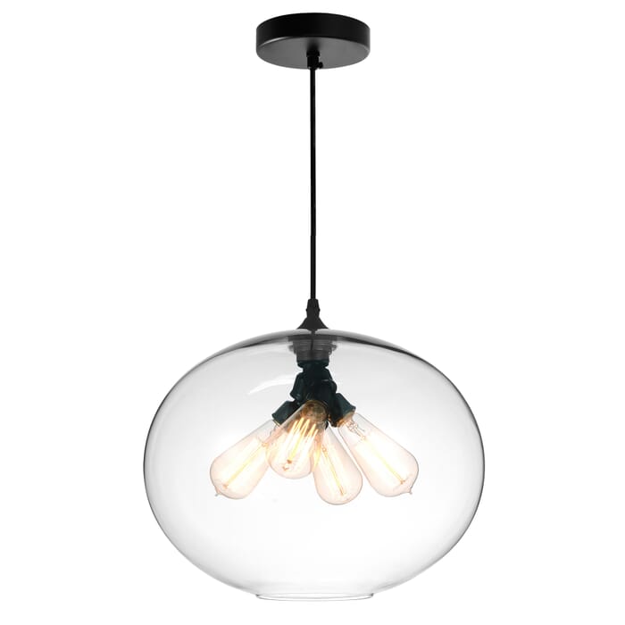 CWI Glass 4 Light Down Pendant With Clear Finish CWI Glass 4 Light Down Pendant With Clear Finish