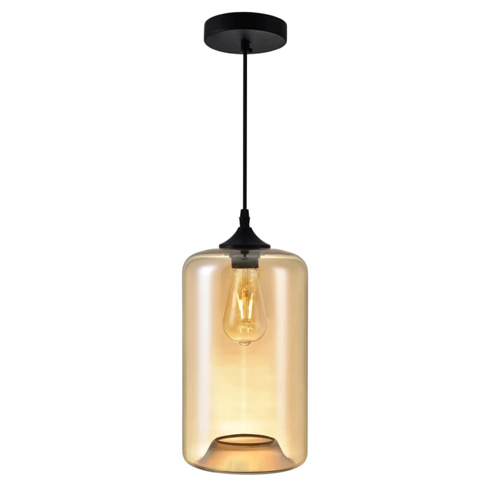 CWI Glass 1 Light Down Mini Pendant With Cognac Finish CWI Glass 1 Light Down Mini Pendant With Cognac Finish