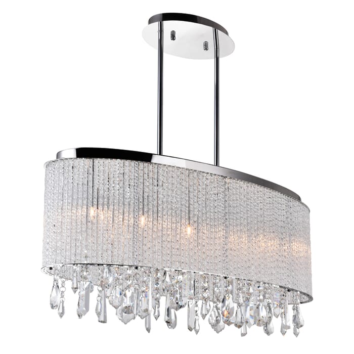 CWI Benson 5 Light Drum Shade Chandelier With Chrome Finish CWI Benson 5 Light Drum Shade Chandelier With Chrome Finish