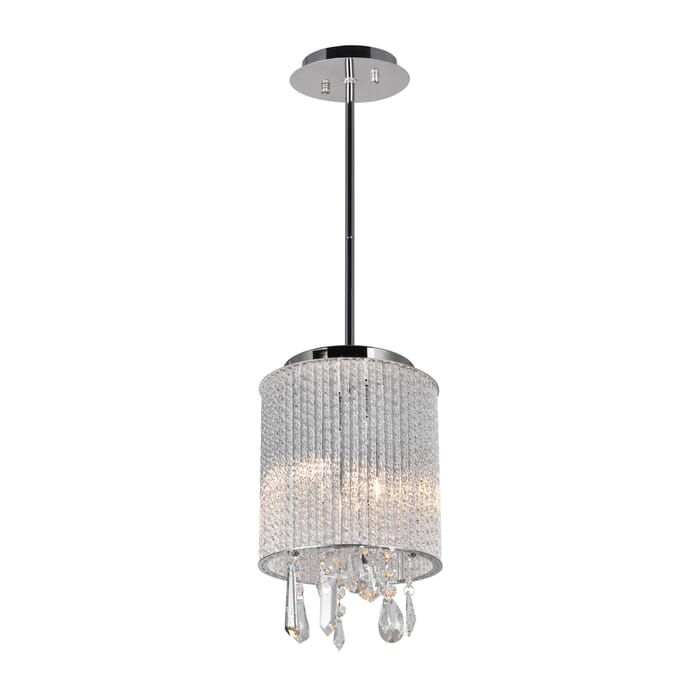 CWI Benson 2 Light Drum Shade Mini Pendant With Chrome Finish CWI Benson 2 Light Drum Shade Mini Pendant With Chrome Finish