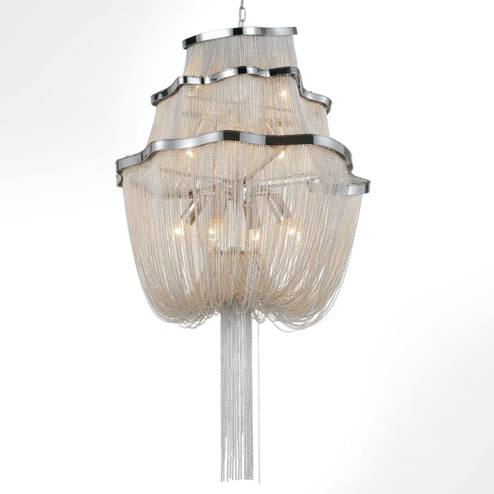 CWI Secca 9 Light Down Chandelier With Chrome Finish CWI Secca 9 Light Down Chandelier With Chrome Finish
